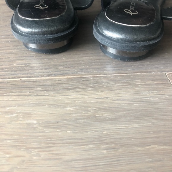 CE collection black sandals gems shiny size 6.5 cute chic walking shoes - Picture 5 of 7